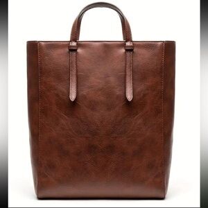 Reddish Brown - Vegan Leather Convertible Backpack